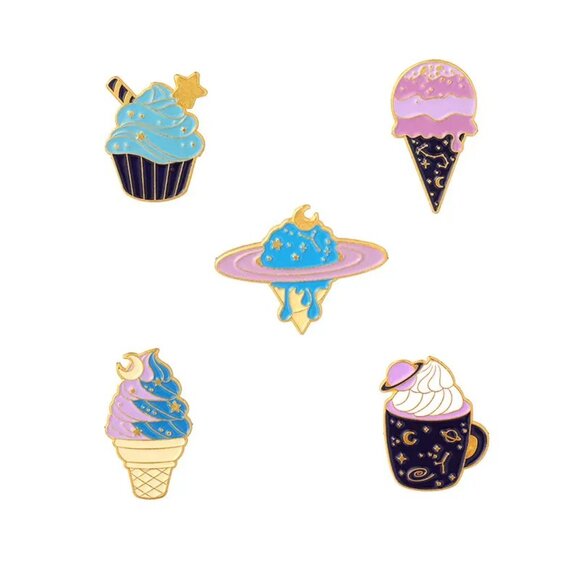 Celestial Galactic Sweets & Treats Alloy Pin 5-Piece Set - Brand New in Gift Box - Picture 5 of 16